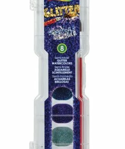 Coupon 🤩 Prang Non-Toxic Washable Semi-Moist Watercolor Paints, 8 Assorted Glitter Colors 😍