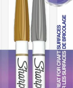 Deals 💯 Sharpie Oil Based Paint Markers, Fine Tip, Metallic Gold/Silver, Pack Of 2 🎉