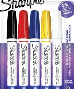 Wholesale β¨ Sharpie Oil Based Paint Markers, Medium Point, Assorted Classic Colors, Set Of 5 π