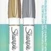 New 😀 Sharpie Water Based Paint Marker Set, Medium Tip, Metallic Gold/Silver, Set Of 2 🧨