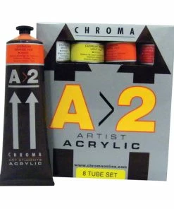 Flash Sale 🌟 Chroma A>2 Lightfast Heavy Body Acrylic Paint, 4 Ounces, Set Of 8 ⌛