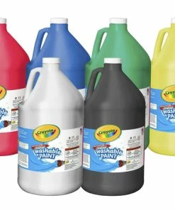 Outlet 🥰 Crayola Non-Toxic Washable Paint Set, 1 Gallon Jug, Assorted Bright Colors, Set Of 6 ❤️